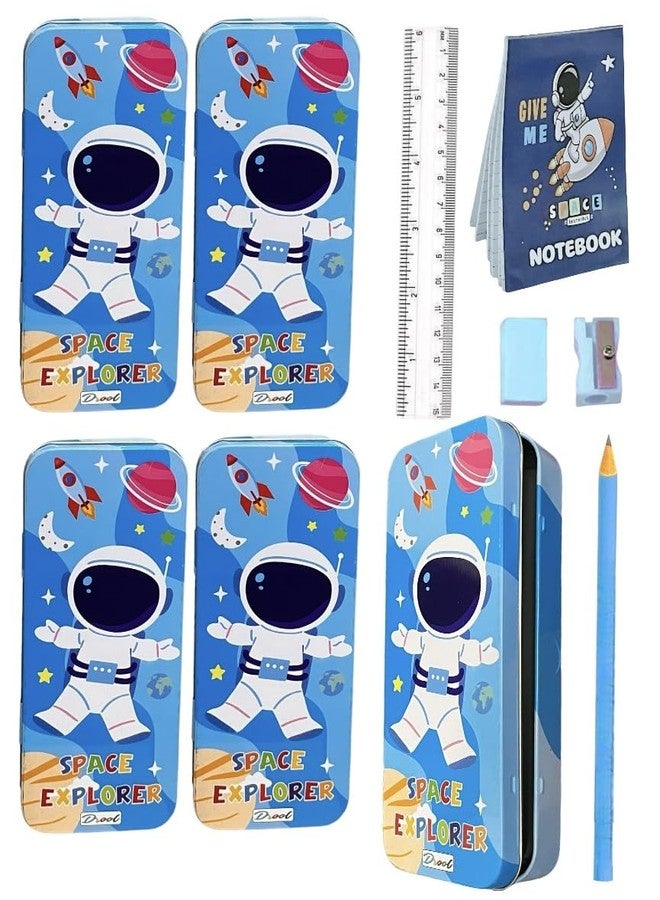 Le Delite Space Astronaut Theme Pencil Box Case with Pencil, Scale,Eraser,Sharpener & Diary Combo Set | Birthday Return Gift Party Favor for Kids (Space - 10 Box) - Image 1